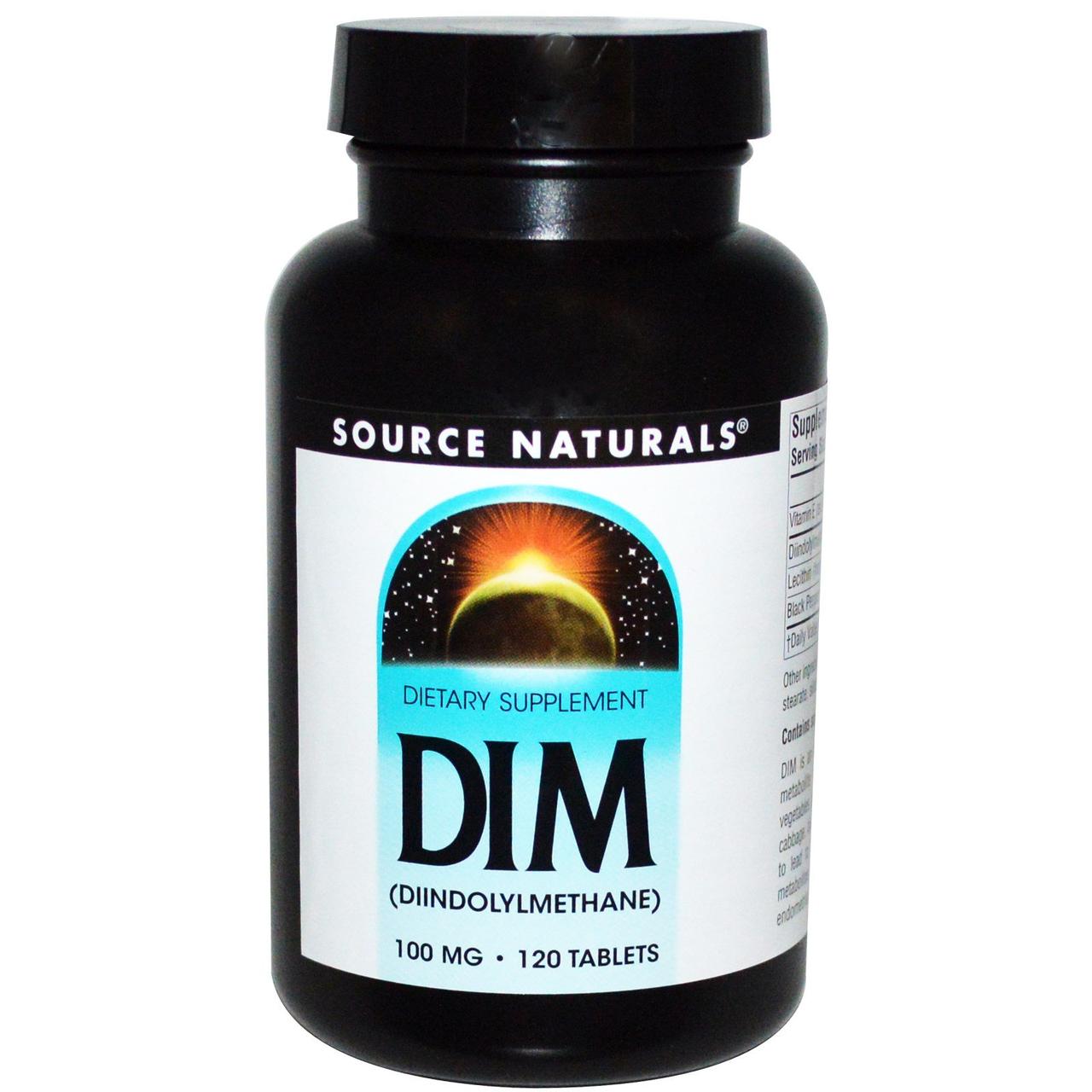 

DIM (дииндолилметан) 100мг, Source Naturals, 120 таблеток