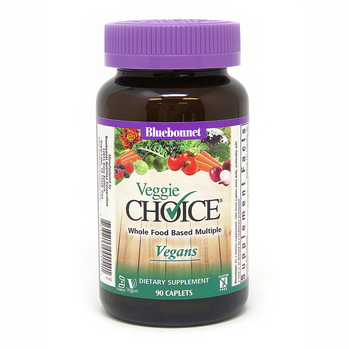 

Мультивитамины для Вегетарианцев, Veggie Choice, Bluebonnet Nutrition, 90 растительные каплеты