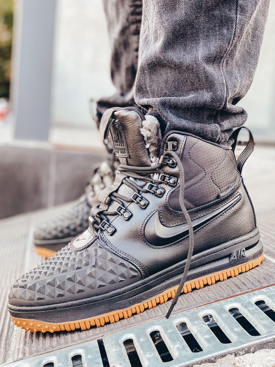 

Мужские кроссовки Nike Lunar Force 1 Flyknit Duckboot Black Gum / Найк Лунар Форс 1 Дакбут Черные 43, Черный