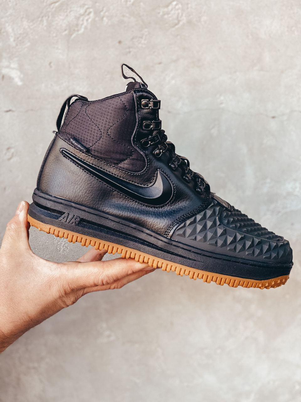 

Мужские кроссовки Nike Lunar Force 1 Flyknit Duckboot Black Gum / Найк Лунар Форс 1 Дакбут Черные 44, Черный