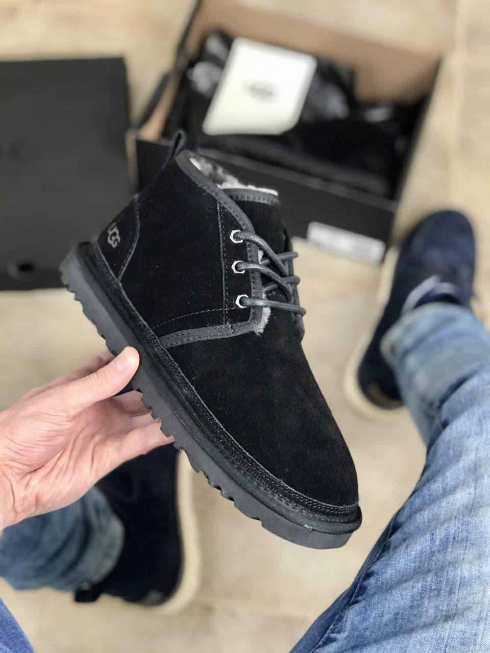 

Мужские зимние ботинки UGG Neumel Black / Угги Ноймел Черные 44