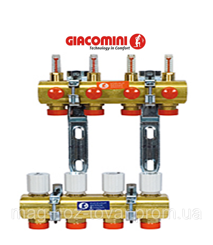 

Коллектор Giacomini для систем отопления с лучевой разводкой на 2 контура