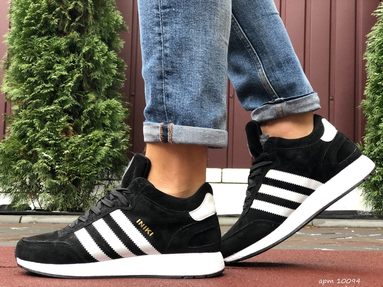 

Мужские зимние кроссовки Adidas Iniki (черно-белые) 10094 42, Черно-белый