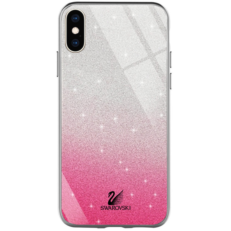 

TPU+Glass чехол Swarovski для Apple iPhone X / XS (5.8"), Малиновый