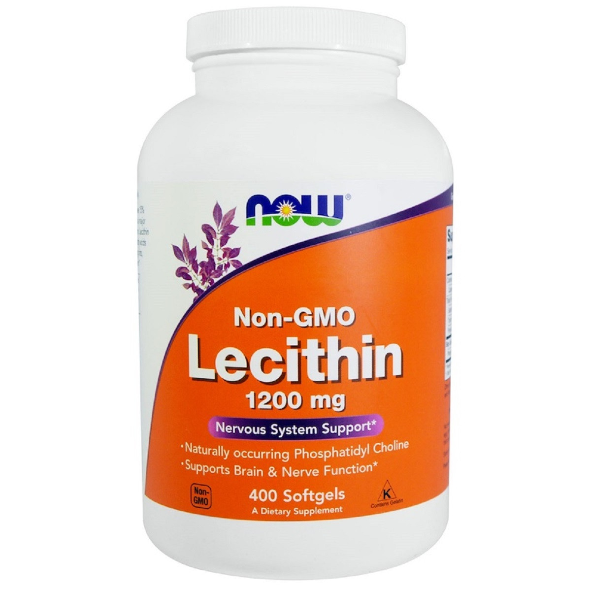 

Лецитин 1200мг, Lecithin, Now Foods, 400 желатиновых капсул