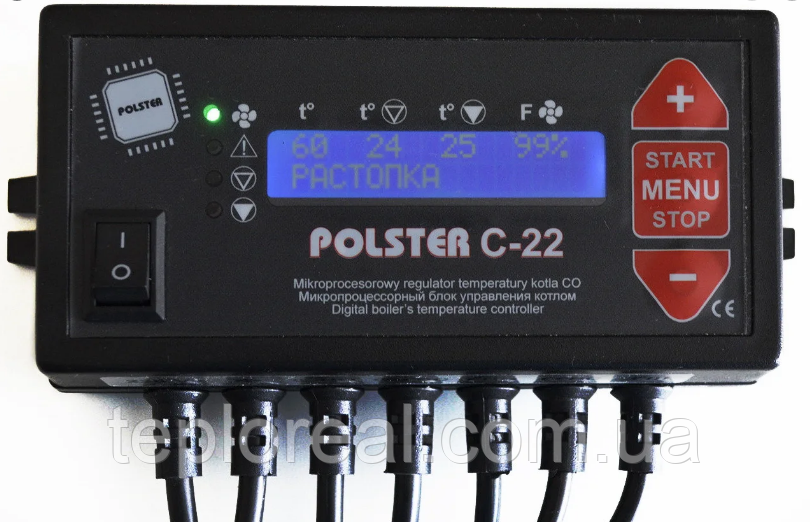 Автоматика для котла  Polster C-22 управляет вентилятором и двумя насосами (Польша)