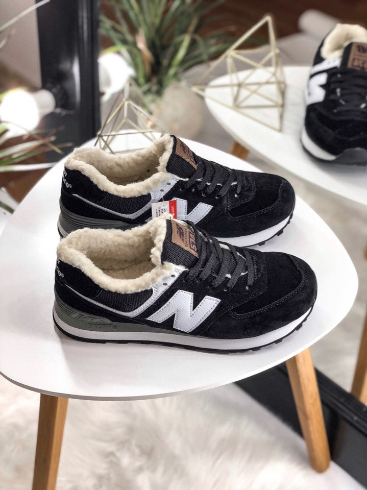 

Кроссовки женские New Balance 574 Black White Grey Winter 40, Черный