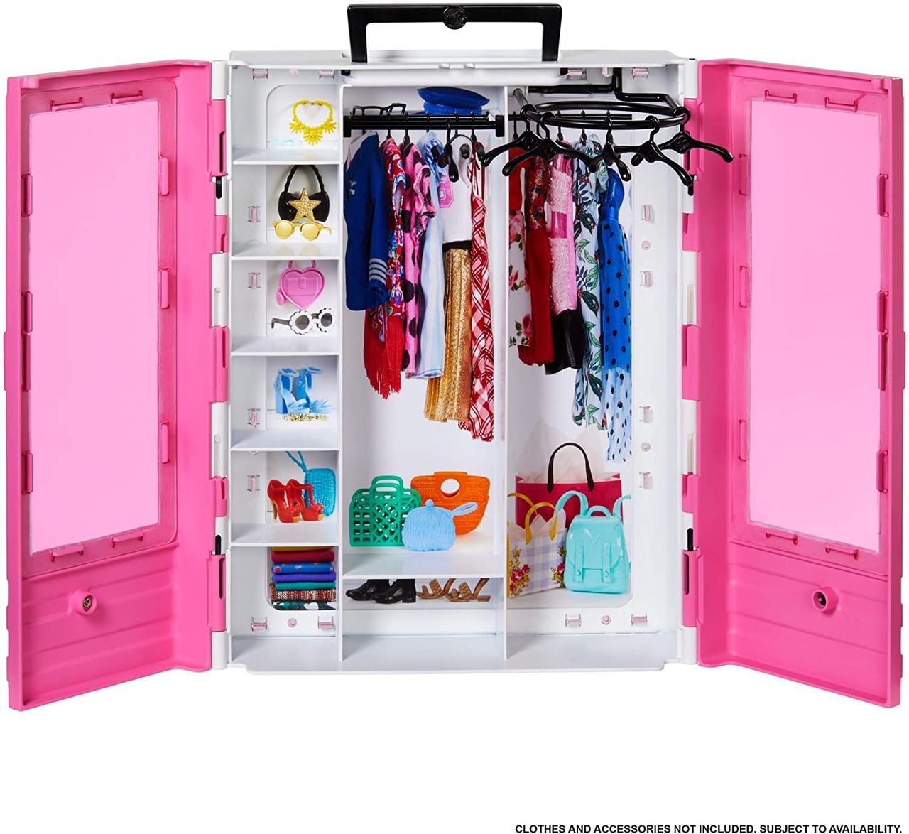 Шкаф-гардероб для Одежды Куклы Барби + 6 Вешалок, (Barbie Fashionistas  Ultimate Closet GBK11, Mattel) — Купить Недорого на Bigl.ua (1306993620)