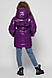 Лакова зимова куртка для дівчаток з поясною сумкою Snapshot фіолетова DT-8300-19, фото 5