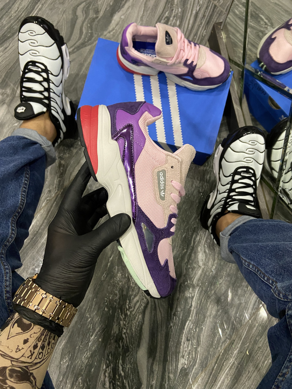 

Ad!id@s, крос, обувь, взуття, sneakers, шузы, Falcon Pink Purple White (Розовый)