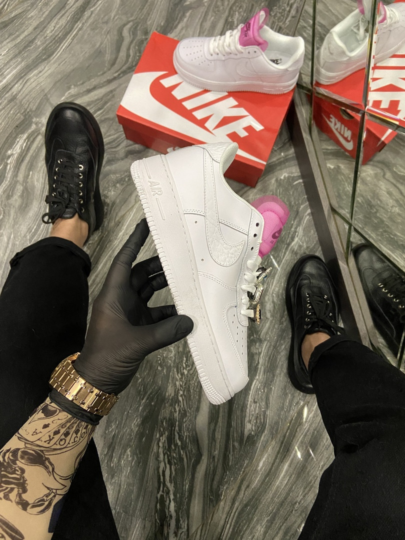 

Nk, крос, обувь, взуття, sneakers, шузы, Air Force 1 LX White Lace Pink (Белый)