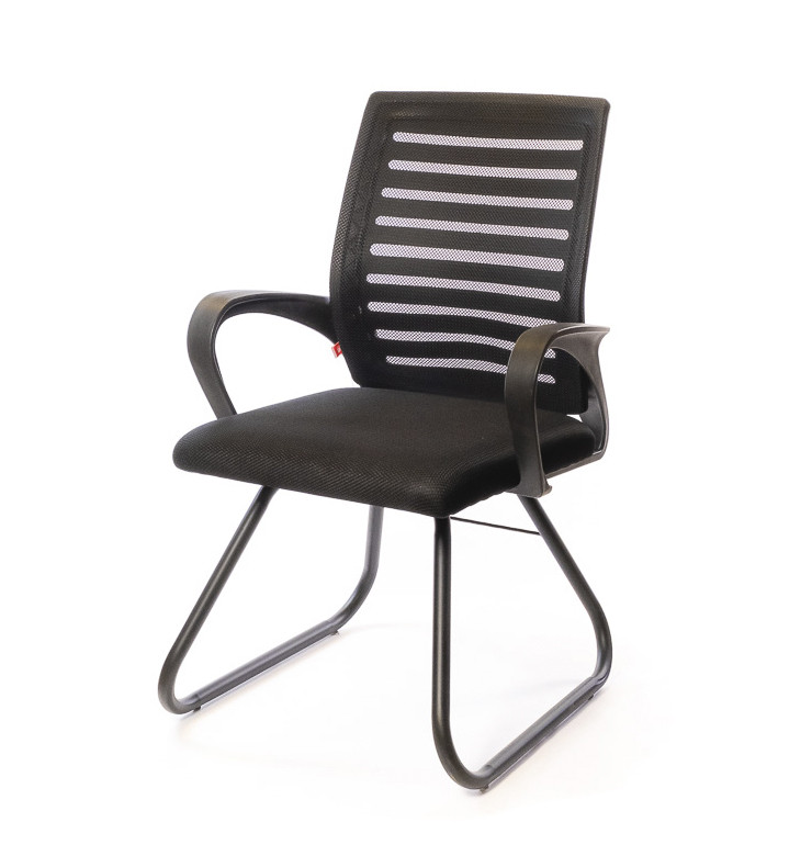 

Кресло офисное на полозьях Фиджи BL CF компьютерное кресло сетка, черное с нагрузкой до 120 кг, Черный