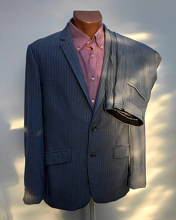 Чоловічий сірий костюм в полоску Розмір 50 (С-42), фото 2