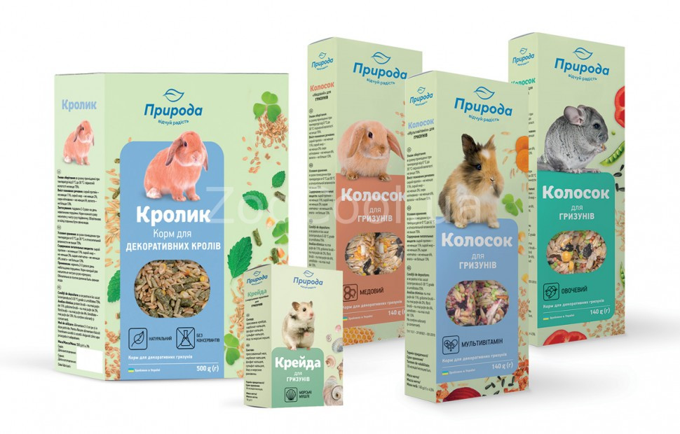

Набор кормов для кроликов Природа 938г.
