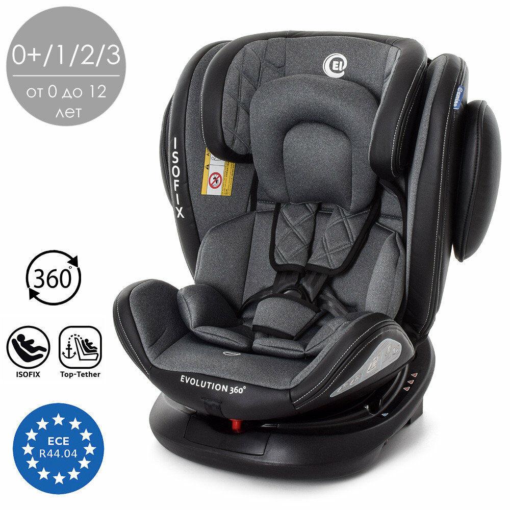 

Автокресло ISOFIX ME 1045 EVOLUTION 360° Royal Dark Gray, группа 0+/1/2/3, 0-36 кг, isofix, темно-серое