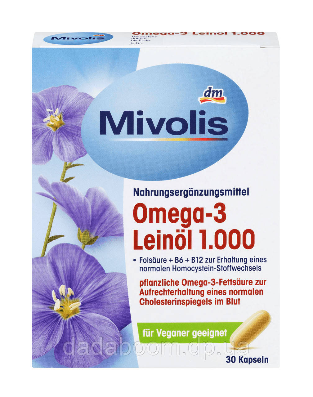 

Mivolis Omega 3 Leinöl (из льняного масла) 1000 мг, 30 капс.