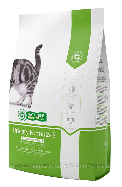 Корм nature's Protection (Натур Протекшн) Urinary Formula-S дорослих котів при хворобі сечі шляхів, 400+400г