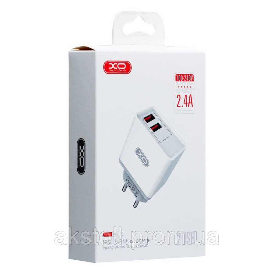 

СЗУ-адаптер XO 2USB/2.4A (L31) белый