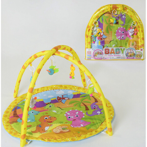 

Развивающий коврик игровой Baby Carpet 843 с подвесками Желтый