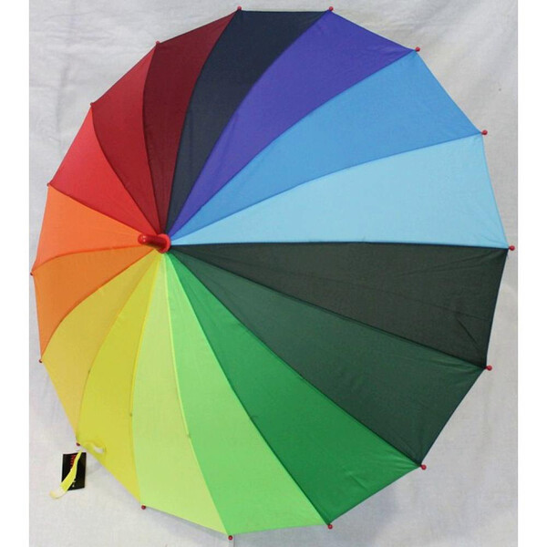 Зонтик детский Радуга для девочки-мальчика трость 16 спиц полуавтомат Flagman Радужный 0050