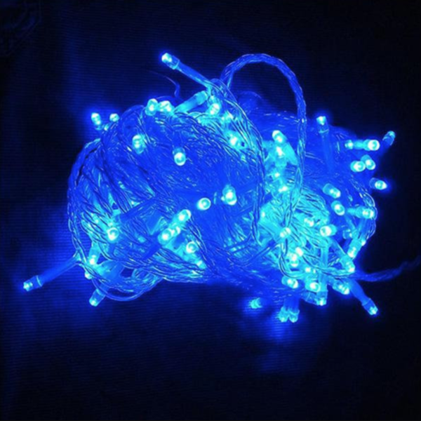 Гирлянда 300 LED 13 м Синий цвет светодиодная новогодняя на елку 8 режимов свечения с контроллером (4347)