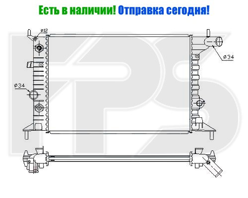 

Радиатор охлаждения Opel Vectra B Опель Вектра 95-02 , FP52A281X Nissens