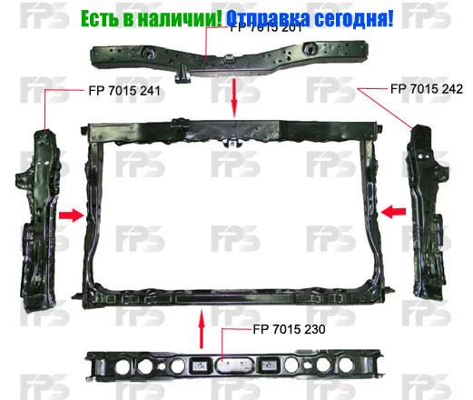 

Панель передняя правая Toyota Corolla E14 Usa E15 Тойота Королла, FP7015242 Fps