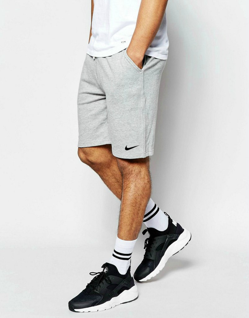 Шорты Nike ( Найк ) серые трикотажные чёрная галочка