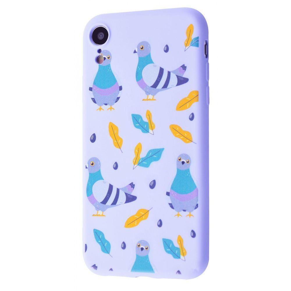 

WAVE Fancy Case (TPU) iPhone Xr pigeon_with_sunflower_seeds_light_purple