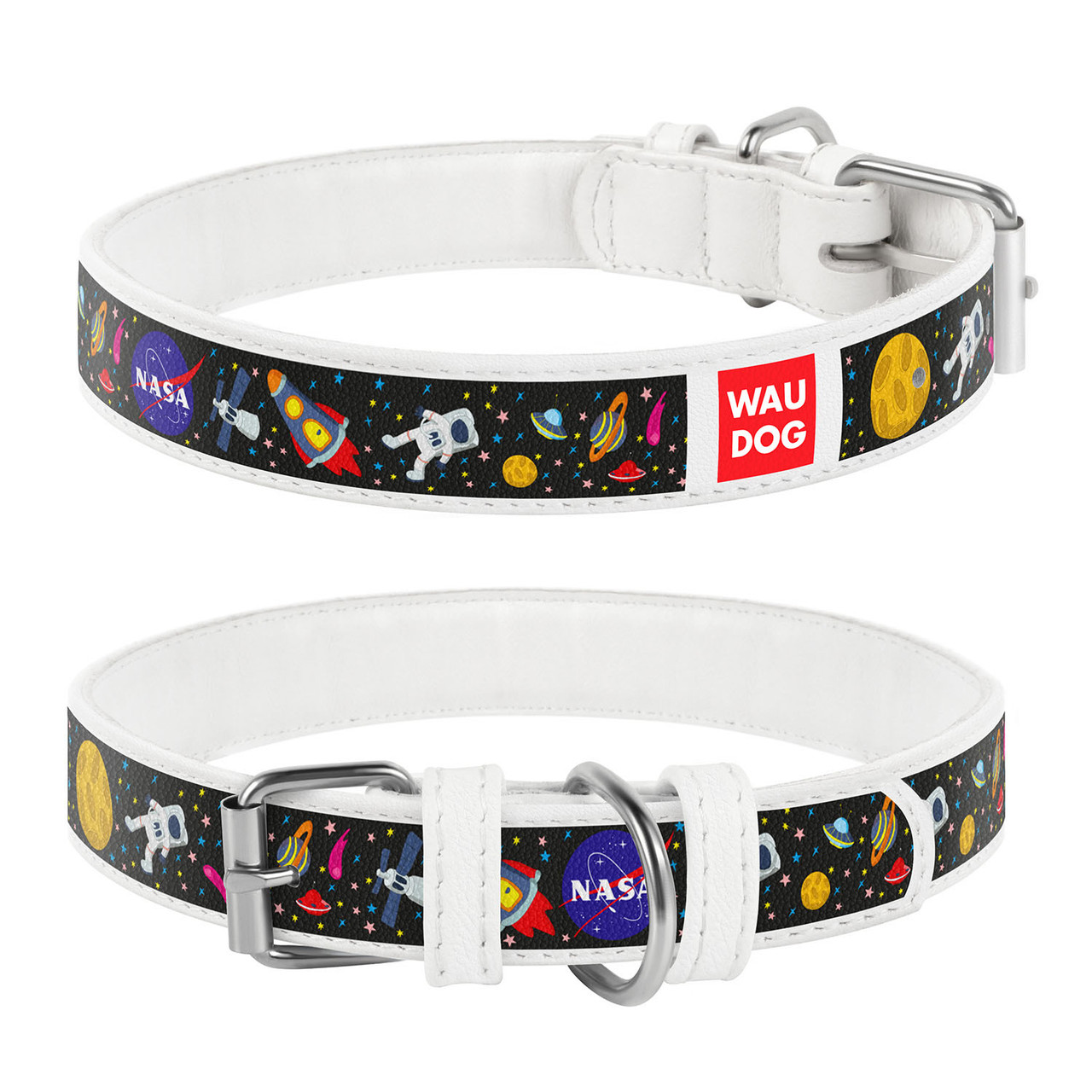 

Ошейник WAUDOG Design, рисунок "NASA" (0035-0047-15), Белый