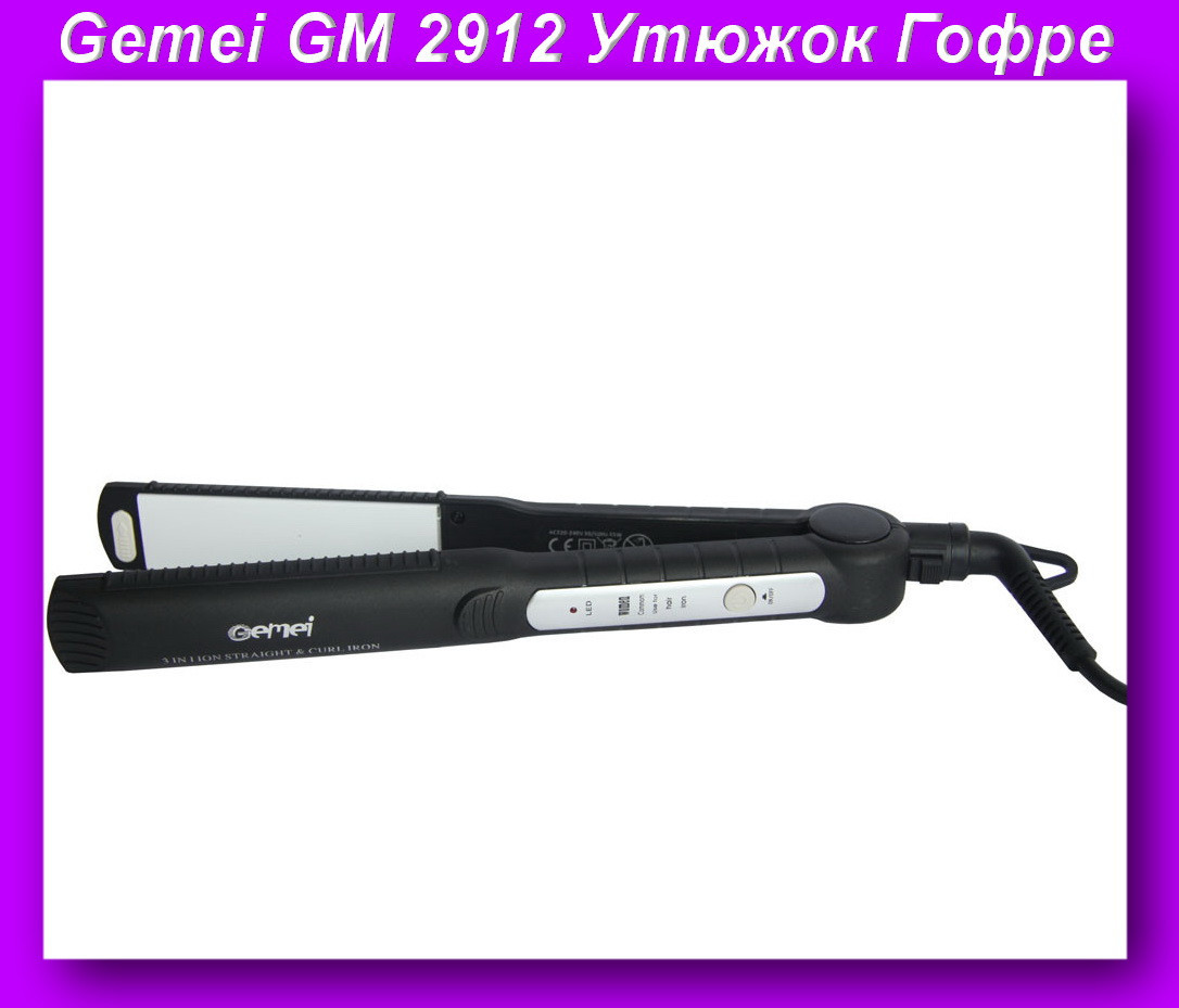 

Gemei GM 2912 Утюжок Гофре,Утюжок Gemei,Утюжок 3 в 1! Лучший подарок