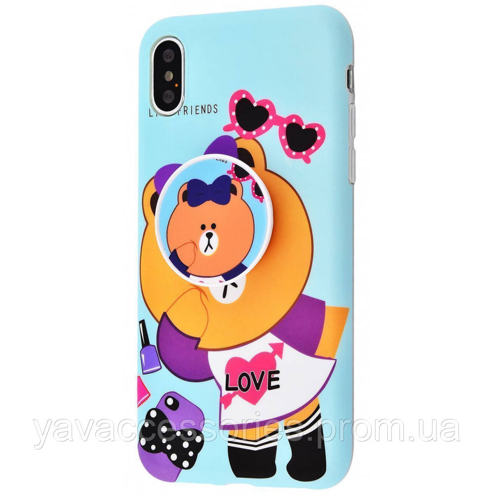 

Cute Bear Imd case with pop socket iPhone Xs Max 06