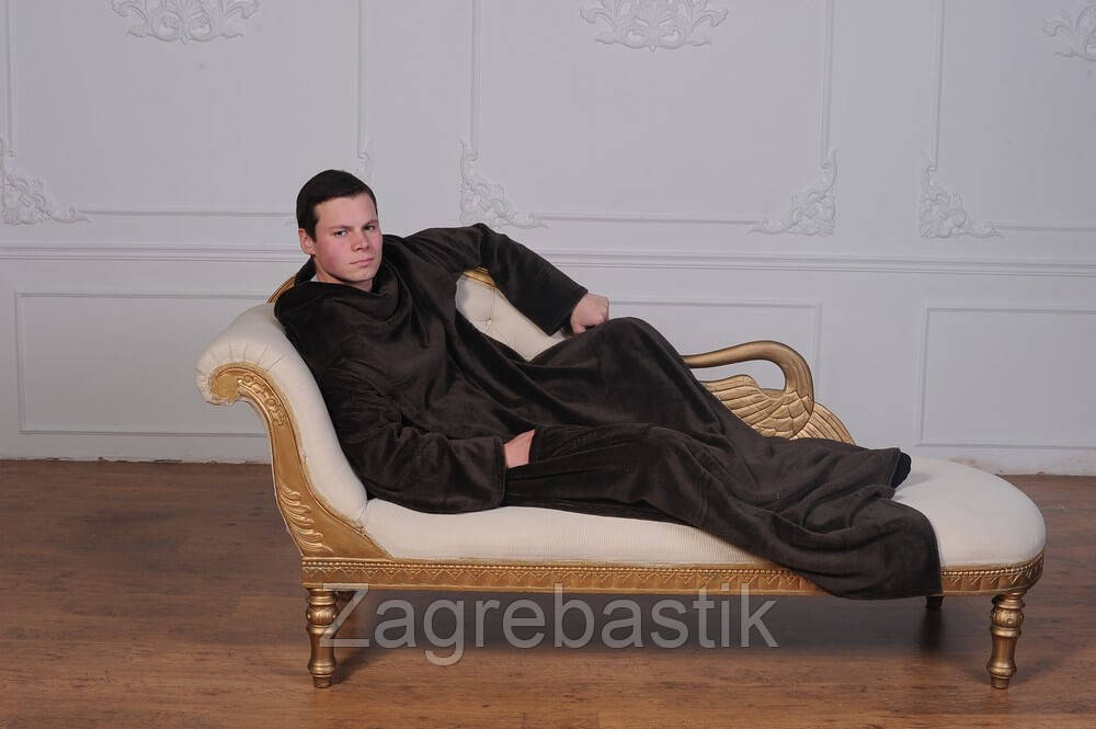 

Плед с рукавами 200х150см из микрофибры коричневый