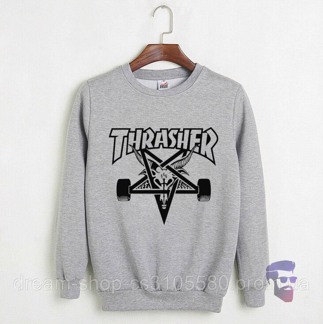 

Свитшот/реглан мужской трикотажный Трешер, мужская кофта Thrasher, Серый