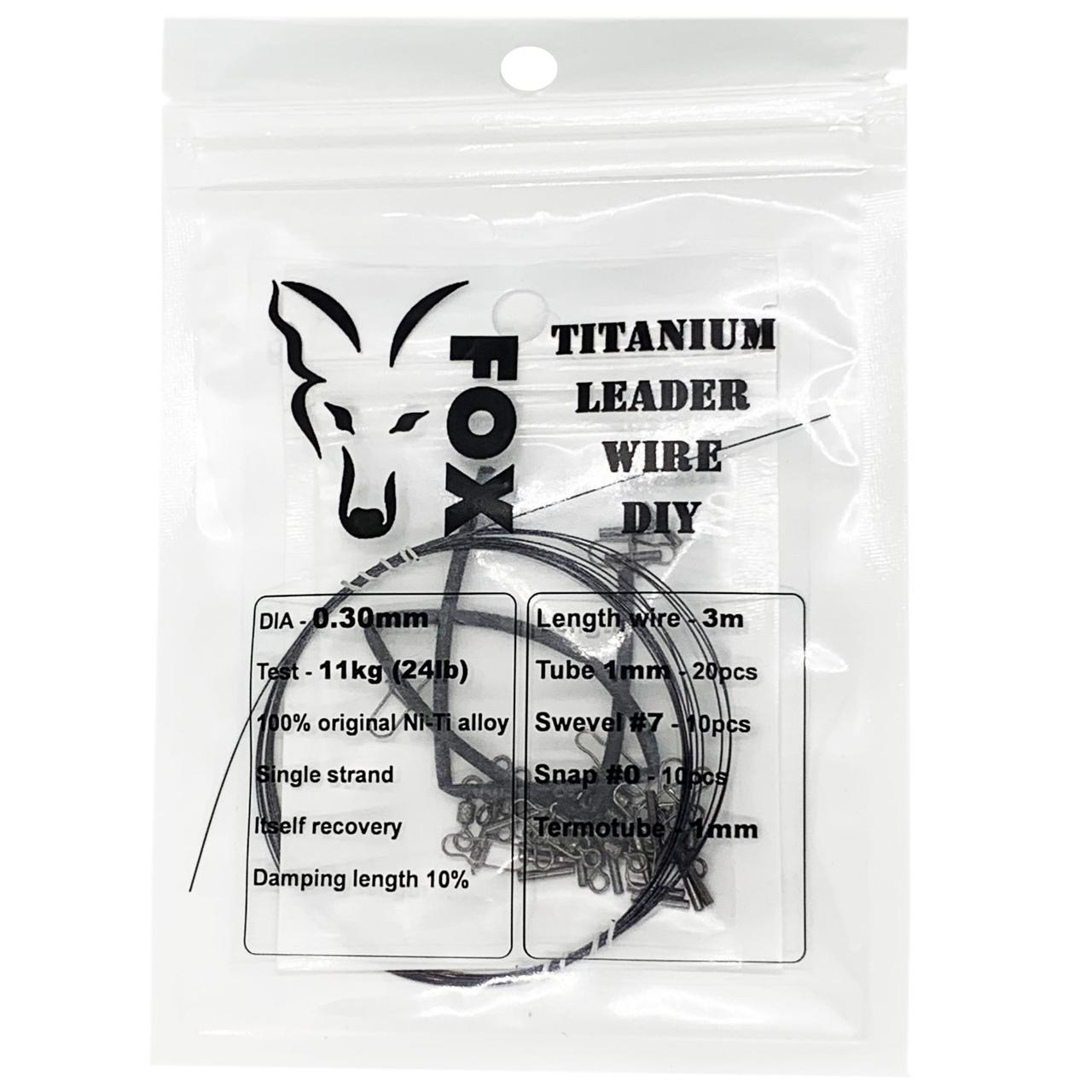 

Материал для титановых поводков Fox Titanium Leader Wire DIY 0.3mm 24lb 11kg 3m, Черный