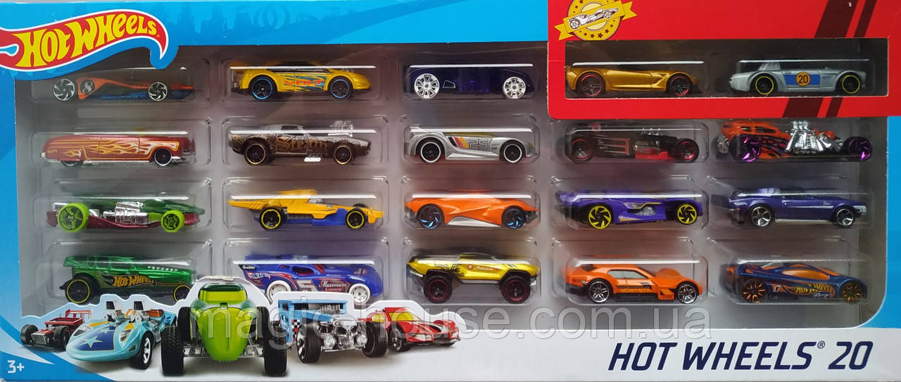 Хот Вілс Набір 20 машинок Оригінал від Mattel Hot Wheels 20 Car Pack
