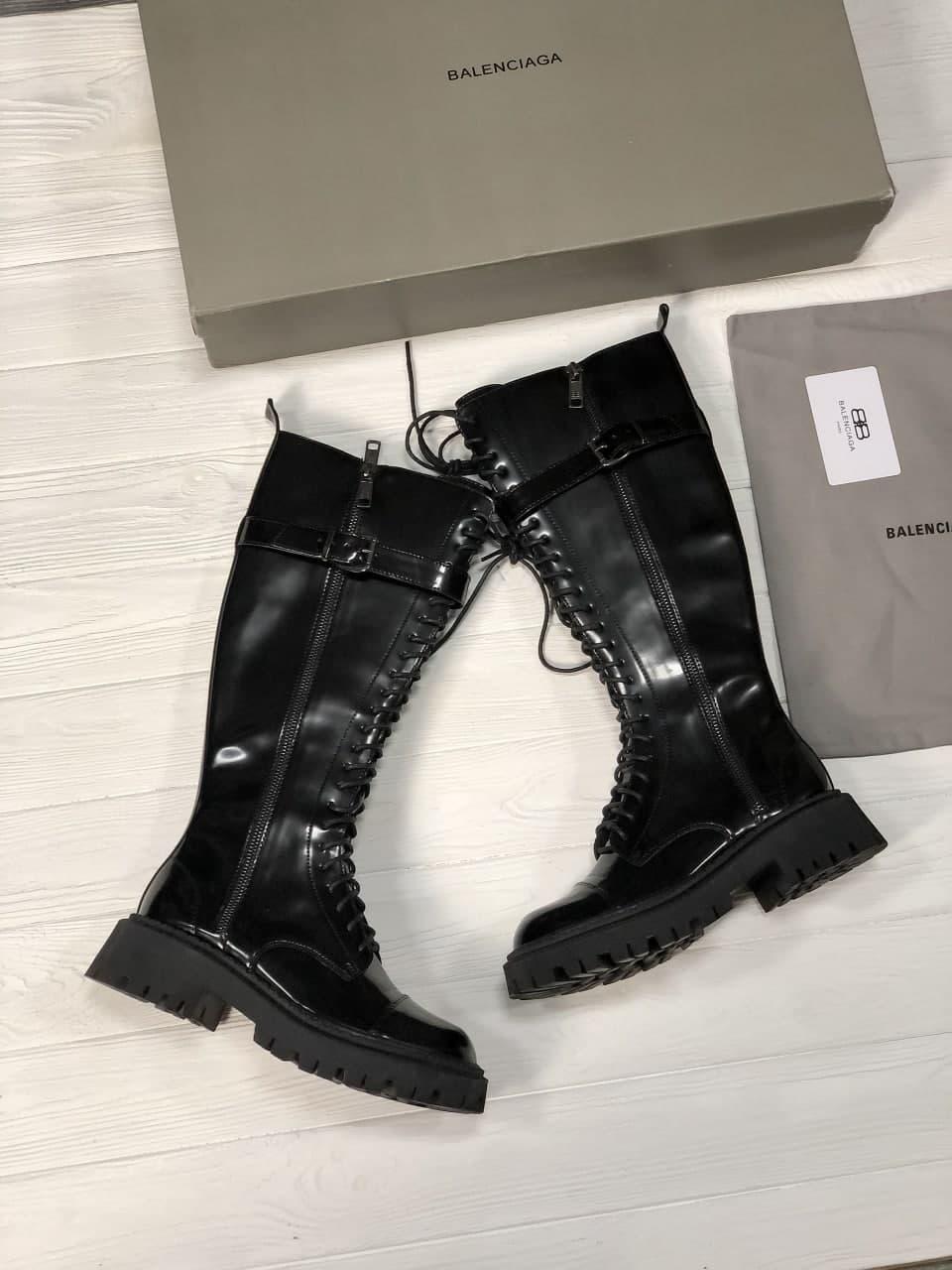 

Женские Ботинки Balenciaga Tractor High Black / Баленсиага Трактор Высокие Демисезонные Черные 39, Черный