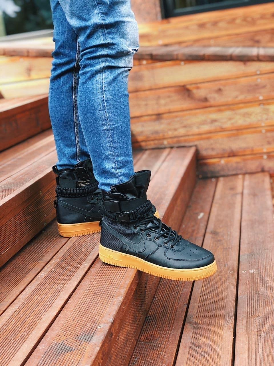 

Мужские кроссовки Nike Special Field Air Force 1 Black / Найк СФ Аир Форс 1 Черные, Черный