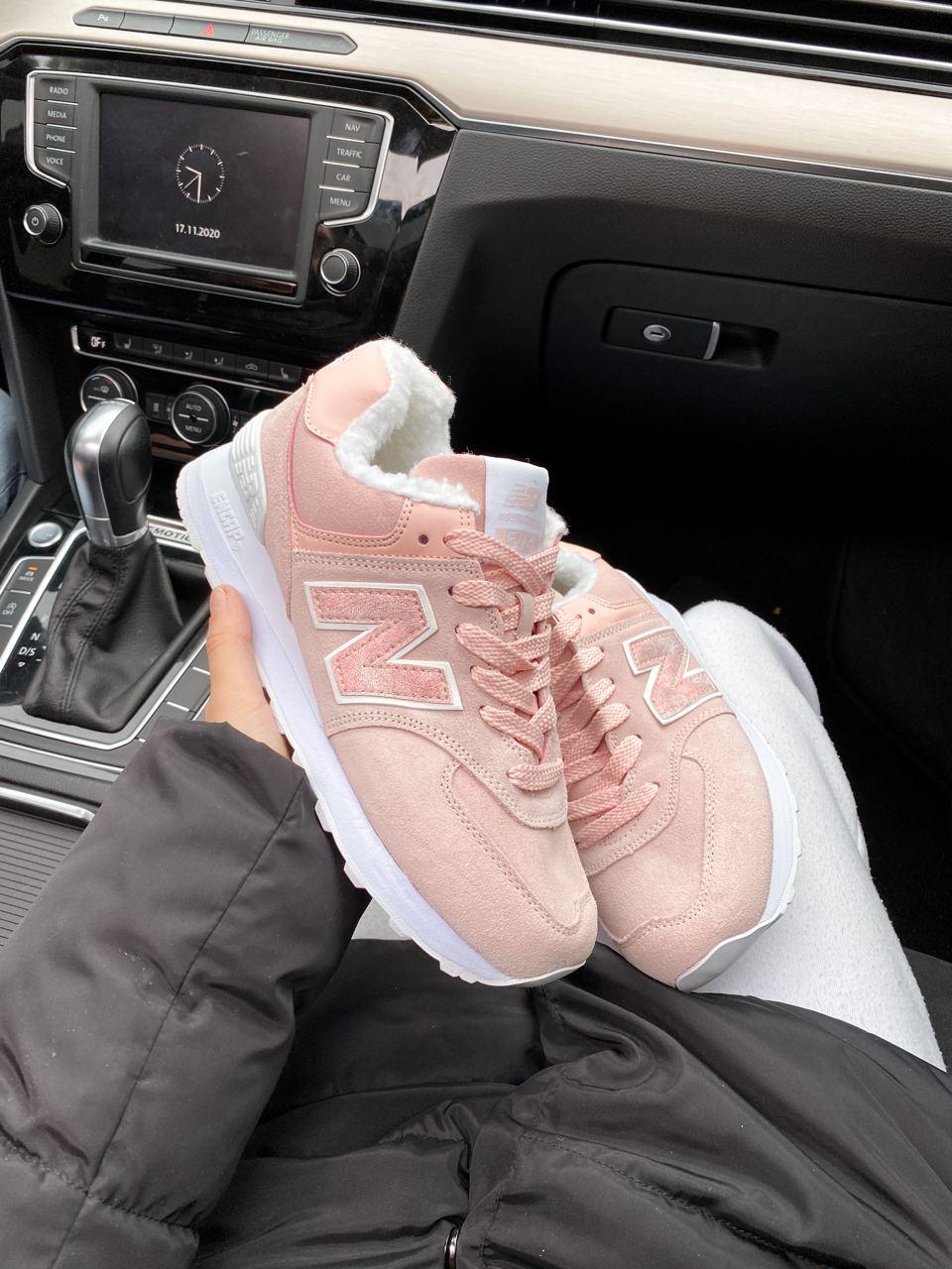 

Женские зимние кроссовки New Balance 574 Pink White / Нью Беланс 574 Розовые Белые, Розовый