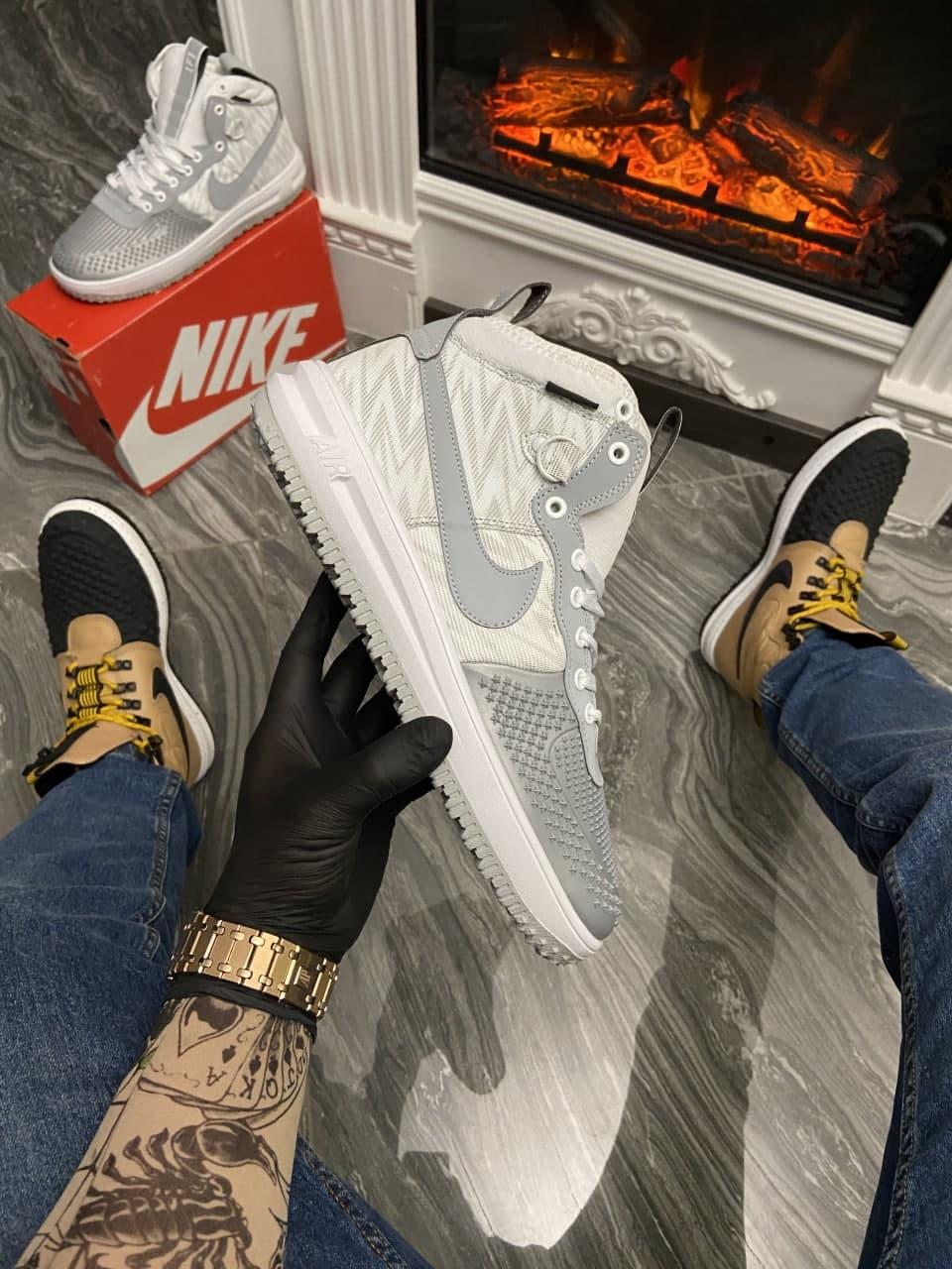 

Мужские кроссовки Nike Lunar Force 1 Duckboot Gray Reflective / Найк Лунар Форс 1 Дакбут Серые Рефлективные 43, Серый