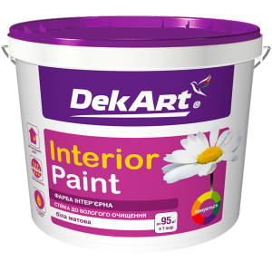 

Матовая акриловая краска "Interior Paint" ТМ "DekArt" для стен и потолков, 20кг (белая), Белый