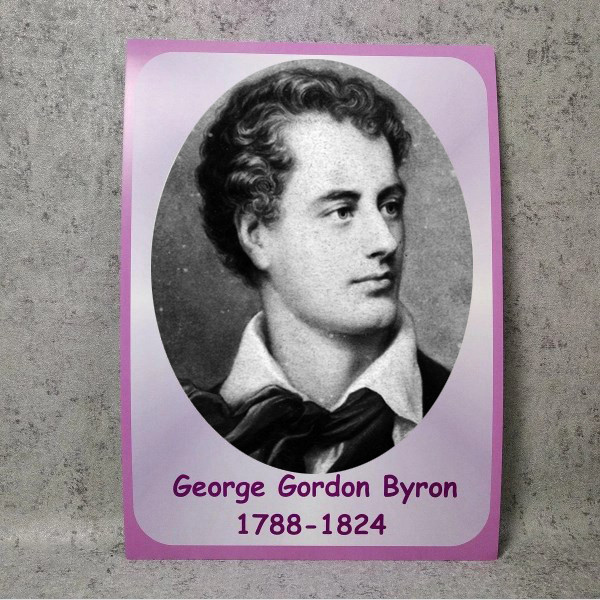 Портреты английских поэтов и писателей Джордж Го́рдон Но́эл Ба́йрон 25х33 см