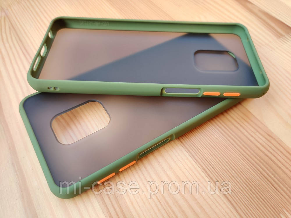 

Чехол Likgus для Xiaomi Redmi Note 9s Хаки противоударный матовый, Зеленый