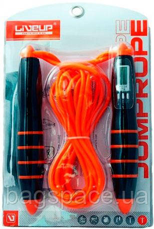 

Скакалка с электронным счетчиком LiveUp Pvc Cable Jumprope 275 см Orange LS3128, КОД: 1552429