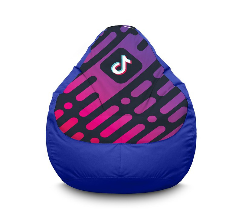 

Кресло мешок iPuff "Tik Tok. Diagonal background. Blue" Оксфорд XL (80x110 см) Синий