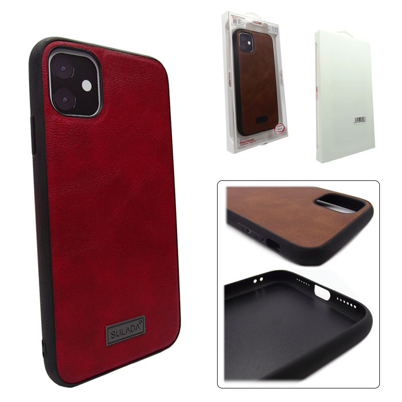 

Sulada Leather Case Xiaomi Redmi 8, red