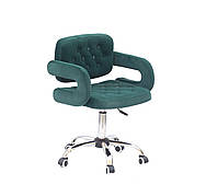Кресло офисное на колесиках  GOR  CH- OFFICE  бархат ,зеленый в-1003