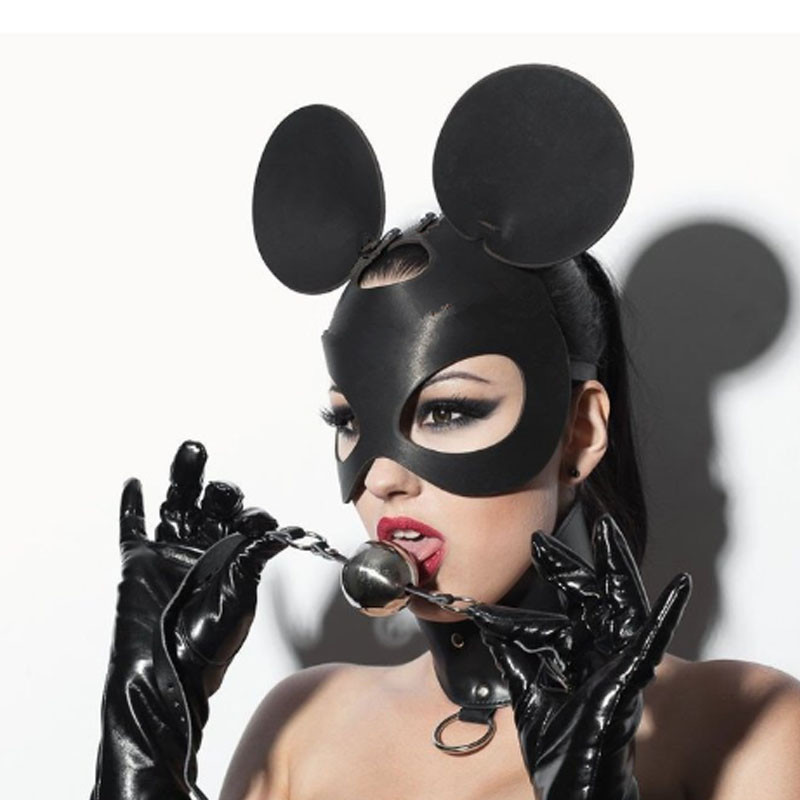 

Маска мышки с круглыми ушами микимаус Mouse Minnie Ear BDSM фетиш карнавальная для вечеринок