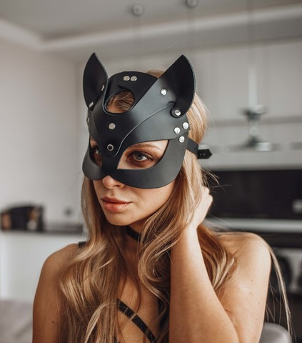 

Маска кошки карнавальная маскарадная для вечеринки Cat Ear BDSM фетиш маска
