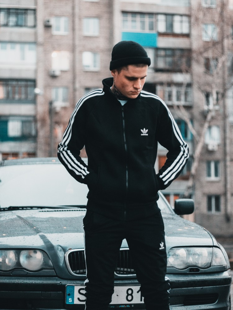 

Олимпийка мужская в стиле Adidas Round черная